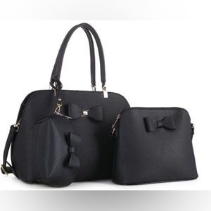 MKII Tinley Bow-tie Handbag Wristlet and Crossbody 3 piece set